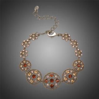 Victoria Filippi Náramek Swarovski Elements Benédicto - vintage - Hnědá / 17 cm + 5 cm (prodloužení) NR0202