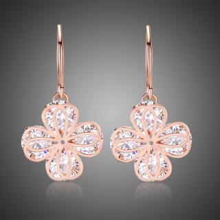 Victoria Filippi Náušnice Swarovski Elements Cinzia Rose - květina - Bílá/čirá E0325
