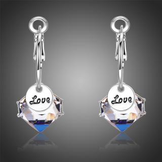 Victoria Filippi Náušnice Swarovski Elements Love - Bílá/čirá E0350