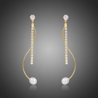 Victoria Filippi Náušnice Swarovski Elements s perlou Francoise - Bílá/čirá E0370