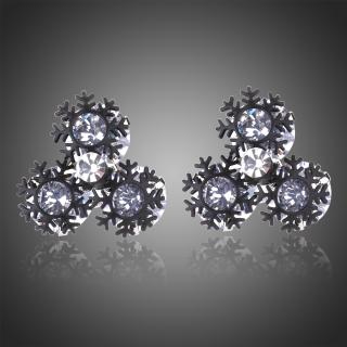 Victoria Filippi Náušnice Swarovski Elements Snowflake - sněhová vločka - Černá E0309