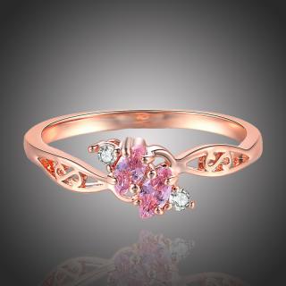 Victoria Filippi Prsten Swarovski Elements Efisio - Růžová / 61 P671