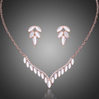 Victoria Filippi Souprava náhrdelníku a náušnic Swarovski Elements Brunettia - 44 cm + 5 cm (prodloužení) / Opál SET0260