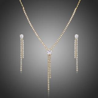 Victoria Filippi Souprava náhrdelníku a náušnic Swarovski Elements Campanita - 40 cm + 5 cm (prodloužení) / Bílá/čirá SET0258