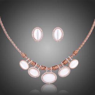 Victoria Filippi Souprava náhrdelníku a náušnic Swarovski Elements s opálem Anastasie - Opál / 44 cm + 5 cm (prodloužení) SET0251