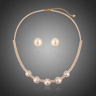 Victoria Filippi Souprava náhrdelníku a náušnic Swarovski Elements Trinidad - Bílá/čirá / 41 cm + 5 cm (prodloužení) SET0271