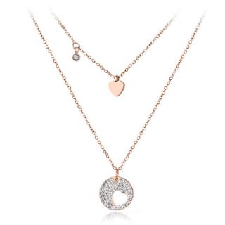 Victoria Filippi Stainless Steel Náhrdelník Swarovski Elements Petra Gold - chirurgická ocel, srdíčko - Zlatá / 40 cm + 5 cm (prodloužení) NHN18034-2