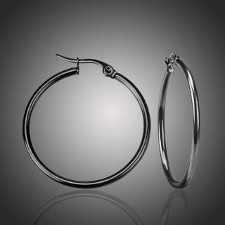Victoria Filippi Stainless Steel Ocelové náušnice Noema Black - kruhy, chirurgická ocel, průměr 6 cm - 6 cm / Černá E18110-4