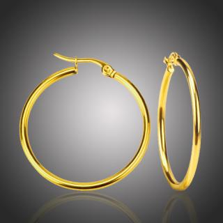 Victoria Filippi Stainless Steel Ocelové náušnice Noema Gold - kruhy, chirurgická ocel, průměr 4 cm - 4 cm / Zlatá E18110-5