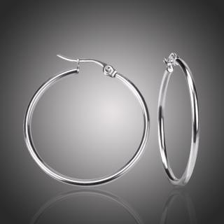 Victoria Filippi Stainless Steel Ocelové náušnice Noema - kruhy, chirurgická ocel, průměr 4 cm - Stříbrná / 4 cm E18110-2
