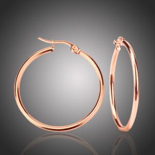 Victoria Filippi Stainless Steel Ocelové náušnice Noema Rose Gold - kruhy, chirurgická ocel,průměr 4 cm - Zlatá / 4 cm E18110-8