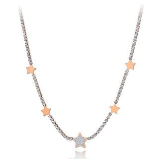 Victoria Filippi Stainless Steel Ocelový choker náhrdelník Patricia Gold - hvězdy - 38 cm + 5 cm (prodloužení) / Zlatá NHN19191-2