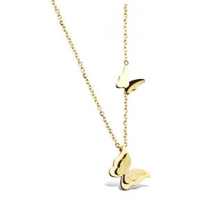 Victoria Filippi Stainless Steel Ocelový náhrdelník Parisi Gold - chirurgická ocel, motýlek - Zlatá / 42 cm + 5 cm (prodloužení) NHLGX996-3