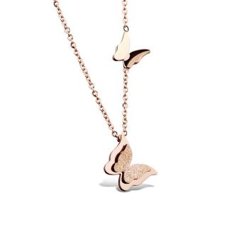 Victoria Filippi Stainless Steel Ocelový náhrdelník Parisi Rose Gold - chirurgická ocel, motýlek - 42 cm + 5 cm (prodloužení) / Zlatá NHLGX996-1