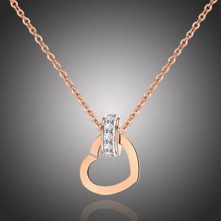 Victoria Filippi Stainless Steel Ocelový náhrdelník se zirkony Bernice - chirurgická ocel, srdíčko - Zlatá / 42 cm + 5 cm (prodloužení) NHN17063