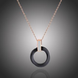 Victoria Filippi Stainless Steel Ocelový náhrdelník se zirkony Catarin Black Gold - keramika - Zlatá / 40 cm + 5 cm (prodloužení) NHN19087-2