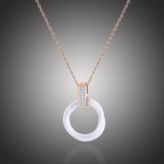 Victoria Filippi Stainless Steel Ocelový náhrdelník se zirkony Catarin White Gold - keramika - 40 cm + 5 cm (prodloužení) / Zlatá NHN19087-4