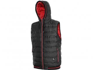 Pánská zimní vesta OVERLAND, černo-červená Velikost oděvu: 2XL