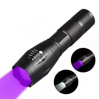 UV hliníková Led svítilna 2v1 / UV Led baterka 2v1 zoom