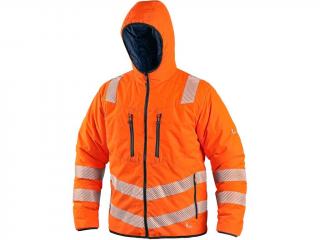 Výstražná, oboustranná bunda CXS CHESTER, oranžovo-modrá Velikost oděvu: 2XL