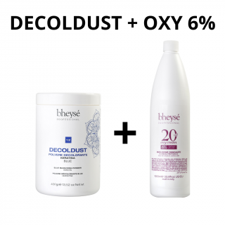AKCE MĚSÍCE Bheysé Decoldust modrý odbarvovací/melírovací prášek 400 g + OXY 6%