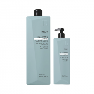 AKCE MĚSÍCE Bheysé šampon na mastné vlasy s Tea Tree olejem a jílem - BALANCE - šampon 1000 ml + šampon 300 ml