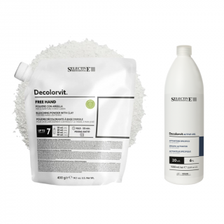 AKCE MĚSÍCE DECOLORVIT FREE-HAND 400g + DECOLORVIT ACTIVE USE 6% 1 000 ml