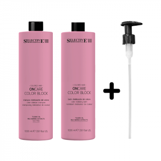 AKCE MĚSÍCE ONCARE COLOR BLOCK pro stabilizaci barvy - šampon 1000 ml a kondicionér 1000 ml + 2 pumpičky ZDARMA