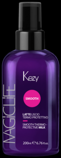 Uhlazovací/regenerační mléko (maska) pro vyhlazení kutikuly (bezoplachový) - KEZY - SMOOTH THERMO PROTECTIVE MILK 200 ml