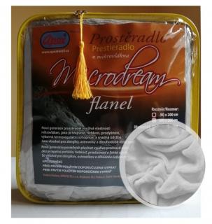 1L - Mikroplyšové prostěradlo APEX Microdream Flanel - 90/200 - Světle šedá