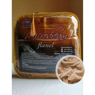 1L - Mikroplyšové prostěradlo APEX Microdream Flanel - 90/200 - Tmavě béžová