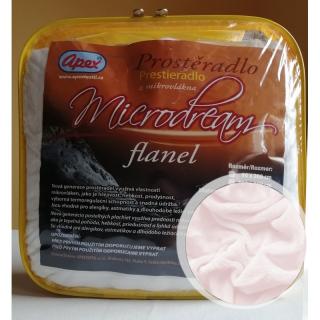2L - Mikroplyšové prostěradlo APEX Microdream Flanel - 180/200 - Bílá