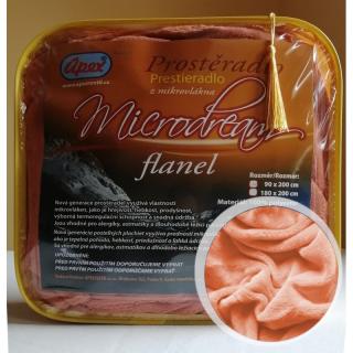 2L - Mikroplyšové prostěradlo APEX Microdream Flanel - 180/200 - Cihlová