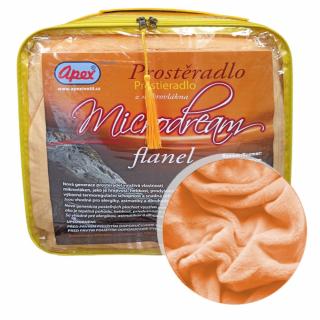 2L - Mikroplyšové prostěradlo APEX Microdream Flanel - 180/200 - Marigold
