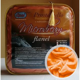 2L - Mikroplyšové prostěradlo APEX Microdream Flanel - 180/200 - Oranžová