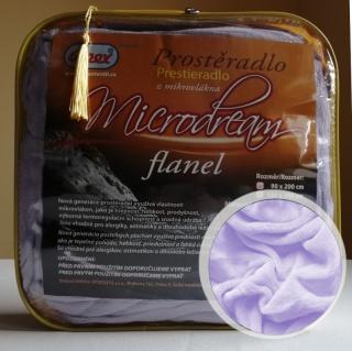 2L - Mikroplyšové prostěradlo APEX Microdream Flanel - 180/200 - Světle fialová