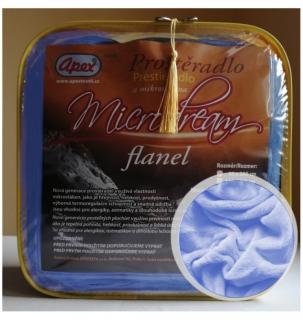 2L - Mikroplyšové prostěradlo APEX Microdream Flanel - 180/200 - Světle modrá