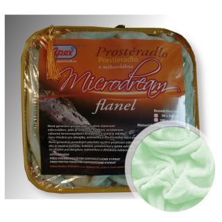 2L - Mikroplyšové prostěradlo APEX Microdream Flanel - 180/200 - Světle zelená