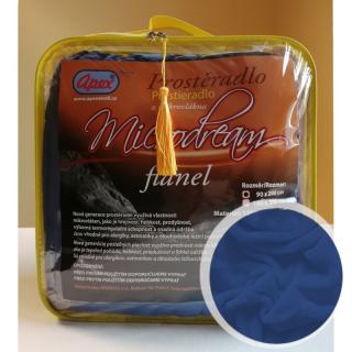 2L - Mikroplyšové prostěradlo APEX Microdream Flanel - 180/200 - Tmavě modrá