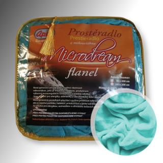 2L - Mikroplyšové prostěradlo APEX Microdream Flanel - 180/200 - Tyrkys