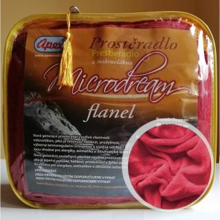 2L - Mikroplyšové prostěradlo APEX Microdream Flanel - 180/200 - Vínová
