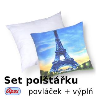 3D povláček na polštářek APEX - Aifelka - SET Polštářek s výplní + Povláček