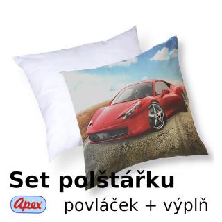 3D povláček na polštářek APEX - Auto - SET Polštářek s výplní + Povláček