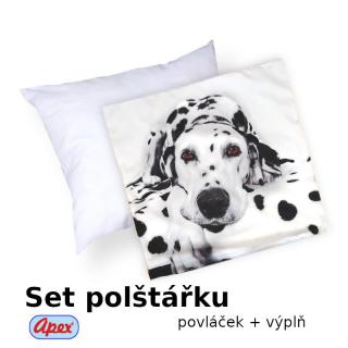 3D povláček na polštářek APEX - Dalmy - Polštářek s výplní (100% PES  kuličkové duté vlákno)