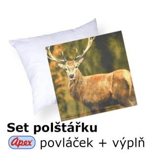 3D povláček na polštářek APEX - Jelen - SET Polštářek s výplní + Povláček