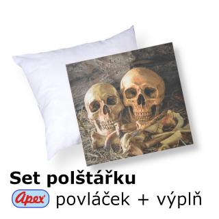 3D povláček na polštářek APEX - Kostnice - SET Polštářek s výplní + Povláček