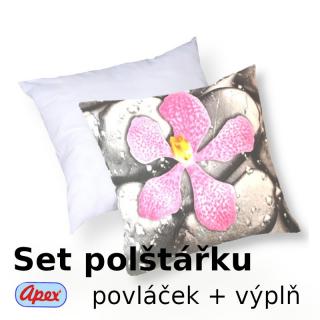 3D povláček na polštářek APEX - Orchidea - SET Polštářek s výplní + Povláček