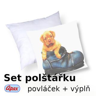 3D povláček na polštářek APEX - Pupy - SET Polštářek s výplní + Povláček