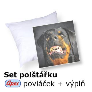 3D povláček na polštářek APEX - Rotwailer - SET Polštářek s výplní + Povláček