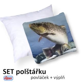3D povláček na polštářek APEX - Ryba - Polštářek s výplní (100% PES  kuličkové duté vlákno)